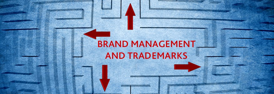Banner with the words Brand Management and Trademark written on it