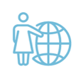 icon of person standing next to a globe
