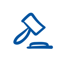 judge's mallet in blue